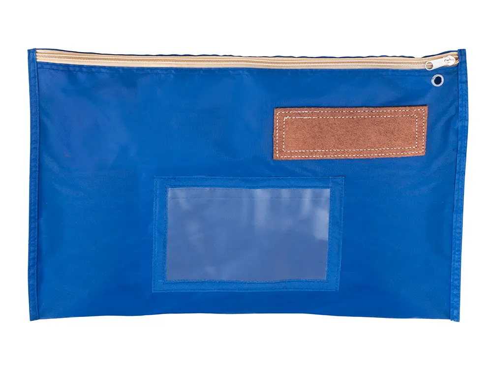 Pochette navette jpc nylon avec soufflet fermeture éclair porte-étiquette 400x300mm coloris bleu