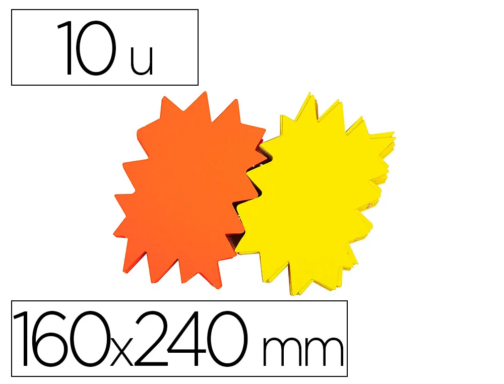 Étiquette affichage apli agipa éclaté effaçable carton fluo 780g 160x240mm 10 unités