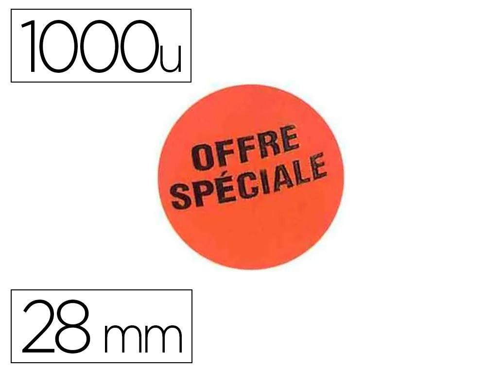 Étiquette adhésive apli pré-imprimée offre spéciale diamètre 28mm rouleau 1000 pastilles