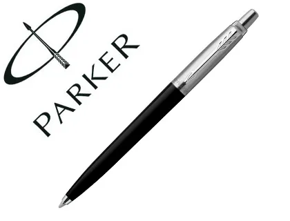 Stylo-bille parker jotter retractable pointe moyenne finition noire brillante avec 1 recharge quinkflow encre
