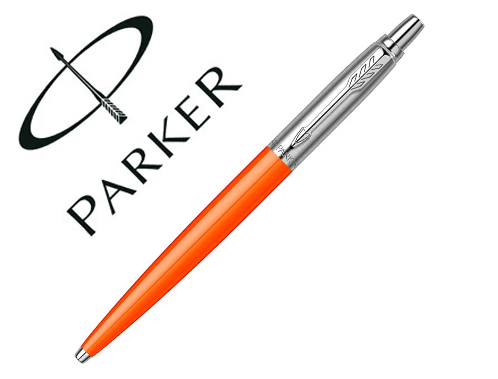 Stylo-bille parker jotter retractable pointe moyenne finition orange brillante avec 1 recharge quinkflow