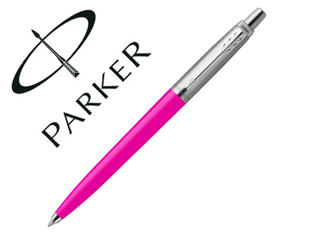 Stylo-bille parker jotter retractable pointe moyenne finition magenta brillante avec 1 recharge quinkflow