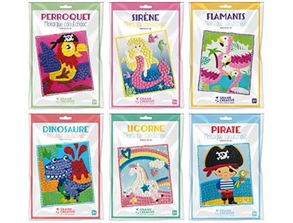 Mosaique caoutchouc souple avec carte decor numerotee lot 6 modeles differents