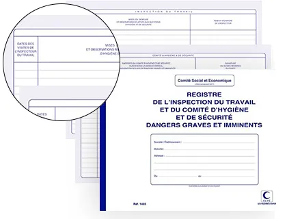 Registre elve inspect du travail comite hygiene securite dangers graves/imminents