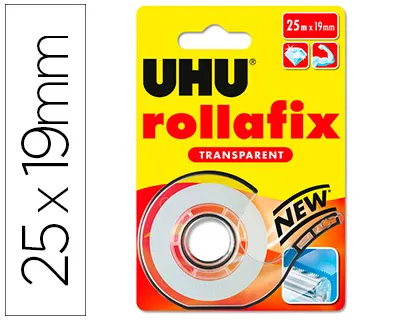 Ruban adhesif uhu rollafix transparent avec devidoir 25mx19mm