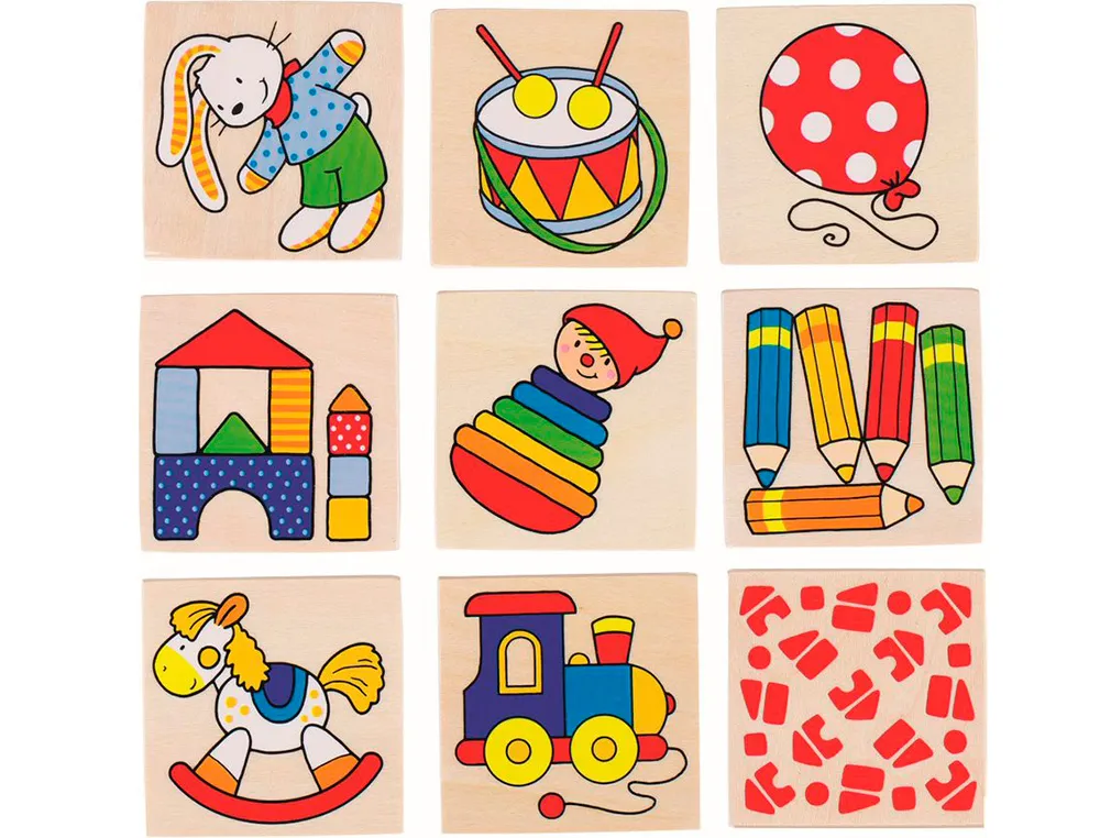 Jeu de memo goki en bois trouver les paires dim. 49x49mm