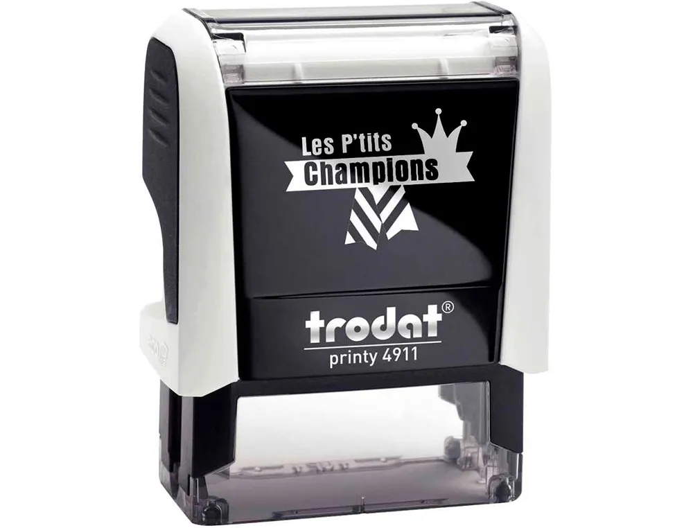 Tampon scolaire trodat enseignant personnalise les p'tits champions champion de mathematique 38x14mm