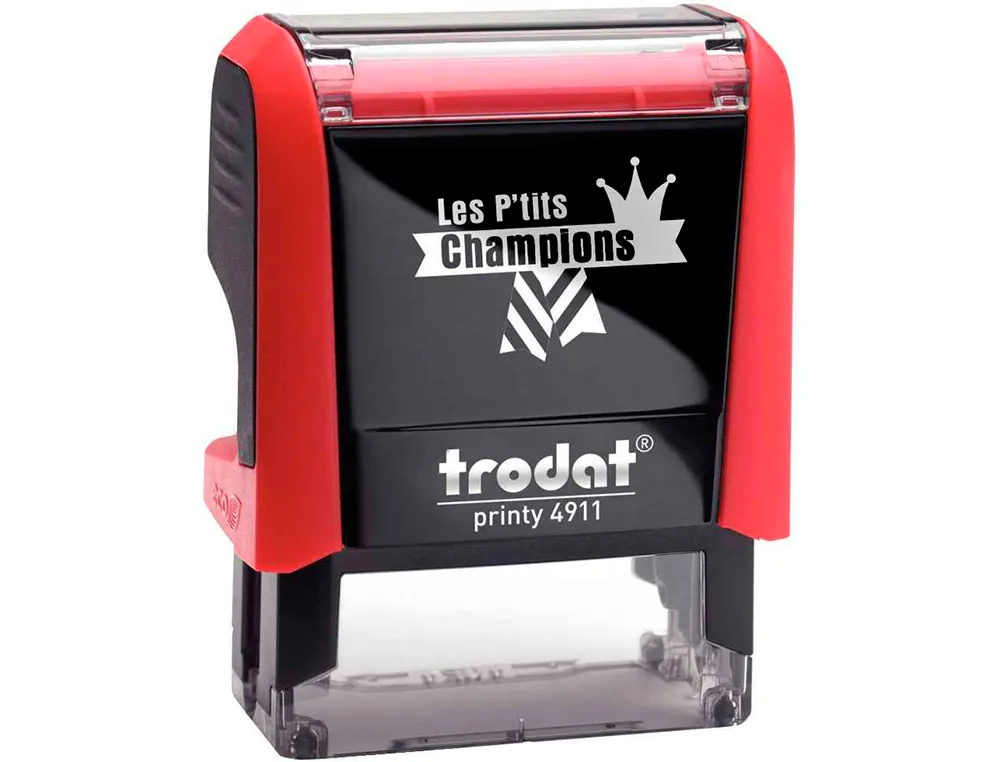 Tampon scolaire trodat enseignant personnalise les p'tits champions champion excellent empreinte 38x14mm