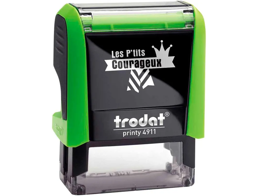 Tampon scolaire trodat enseignant les p'tits courageux bravo tu y es presque empreinte 38x14mm