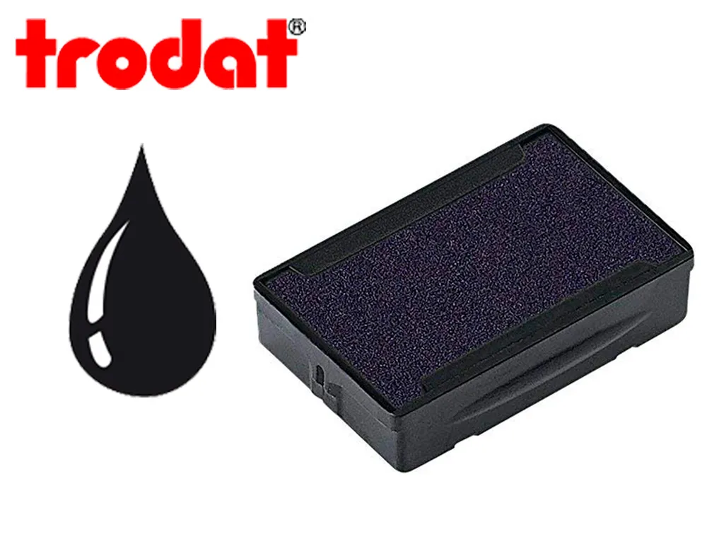 Cassette encrage trodat 6/4910 recharge pour tampon trodat 4810/4836/4910/4910ta ergots lateraux encre noire