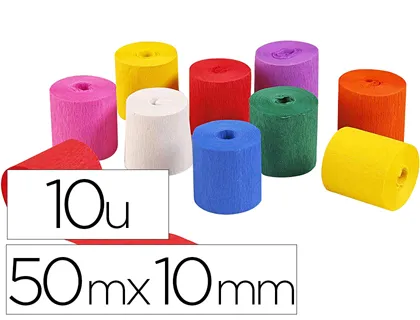 Bande papier crepon ignifuge clairefontaine 50mmx10m 10 unites coloris assortis