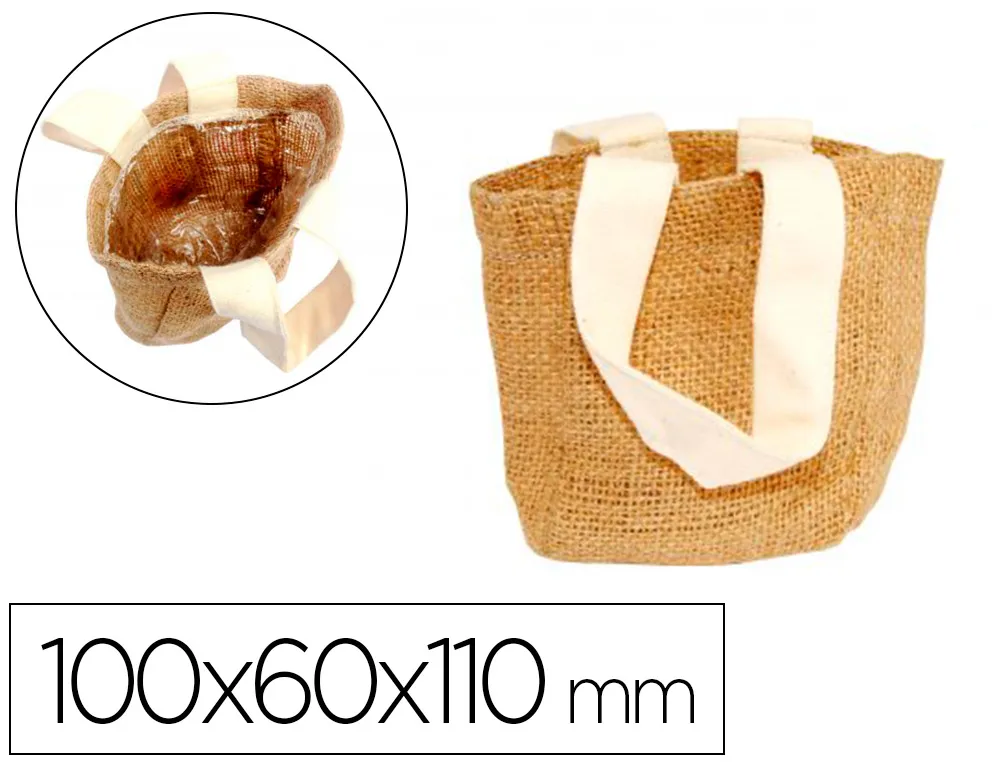 Sac jute sodertex avec pvc enduit 100x60x110mm 10 pcs coloris naturel