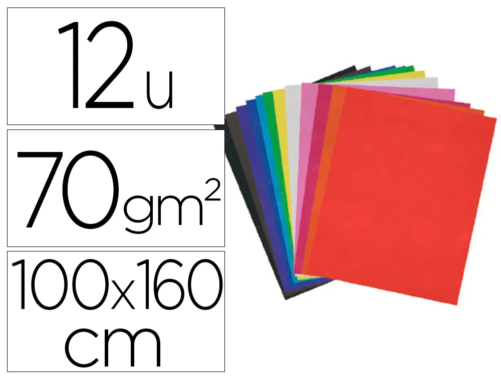 Tissu non tisse sodertex 70gm2 100 pourcent polyester 100x160 cm pochette de 12 coupons coloris assortis