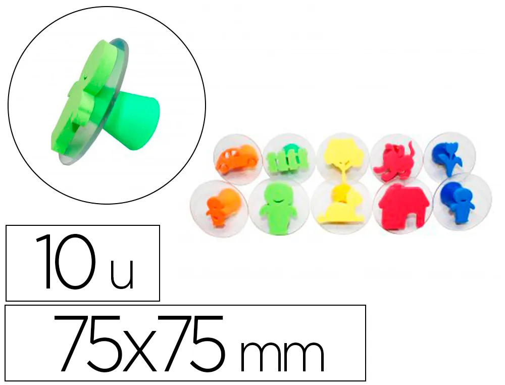 Tampons sodertex a la maison en mousse double densite avec poignee 75x75mm 10 pcs coloris assortis