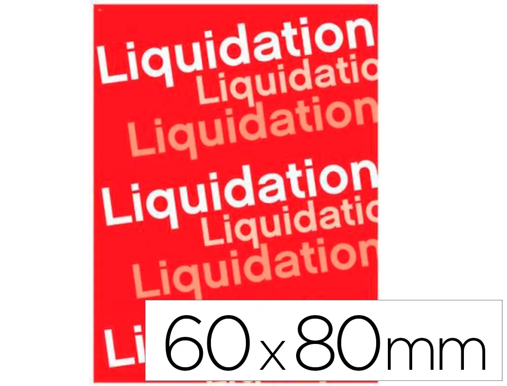Affiche liquidation apli agipa 600x800mm imprimé blanc coloris rouge