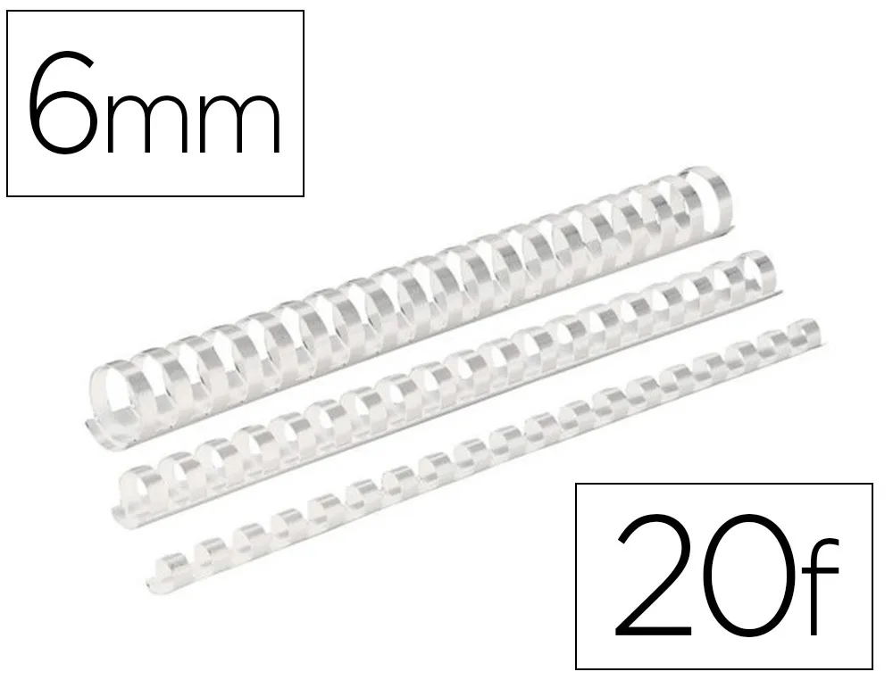 Reliure plast d/6mm blanc