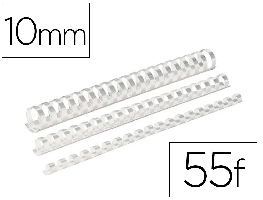 Reliure plast d/10mm blanc