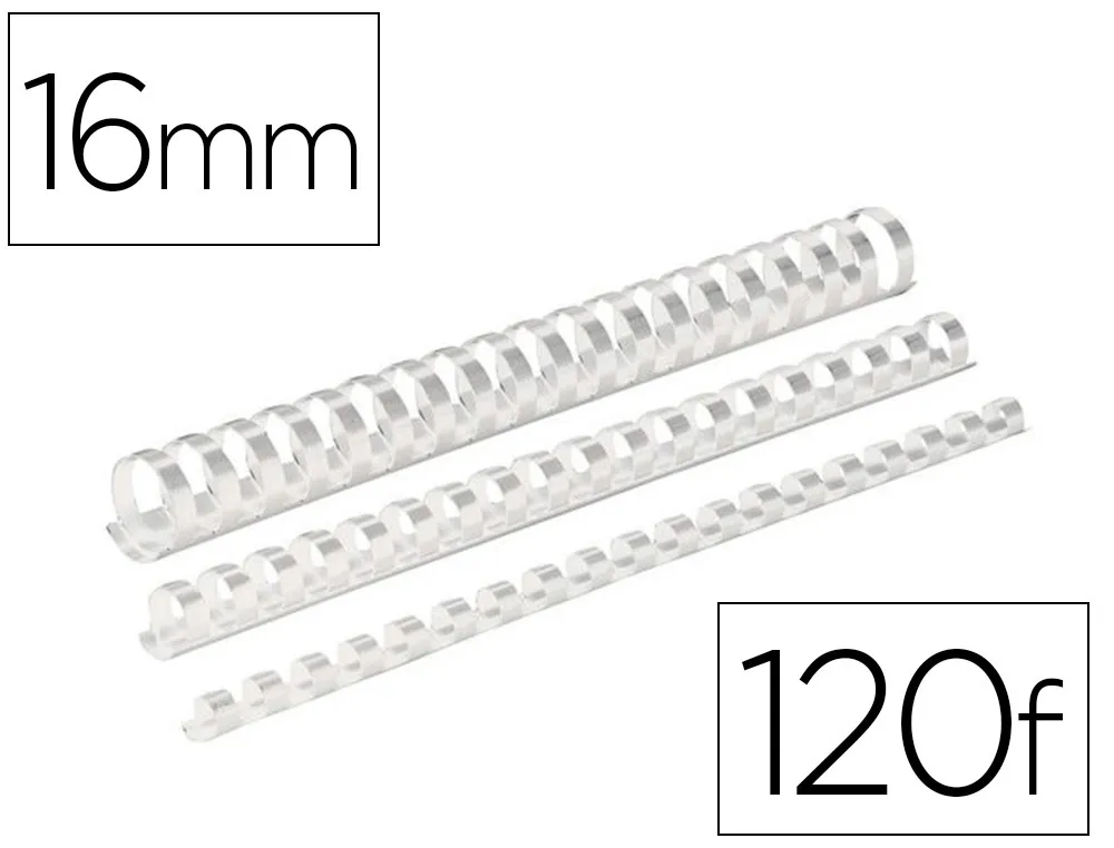 Reliure plast 16mm blanc b/100