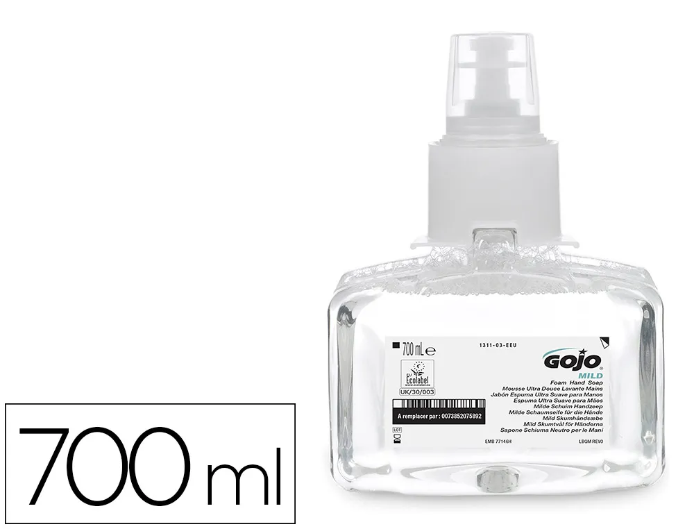 Rech.savon mousse adx 700ml ss