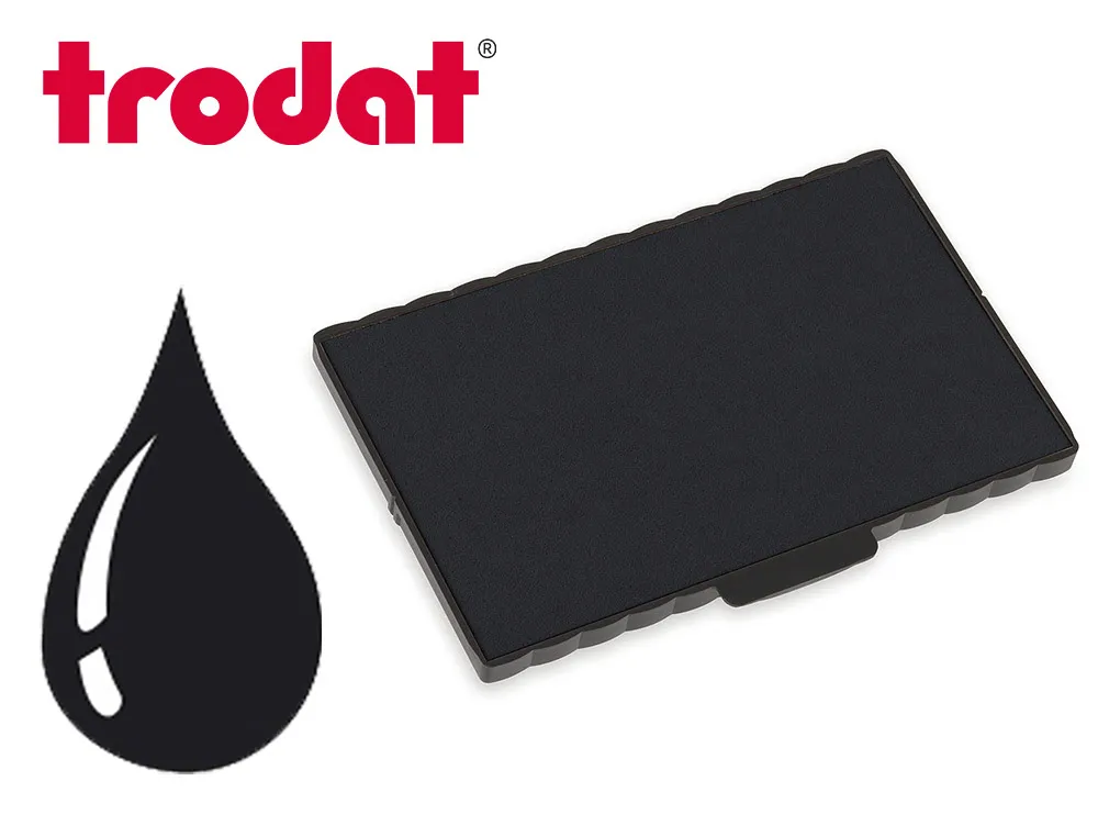 Cassette encrage trodat 6/512 pour tampon metal line 5212/54120 taille empreinte 116x70mm coloris noir