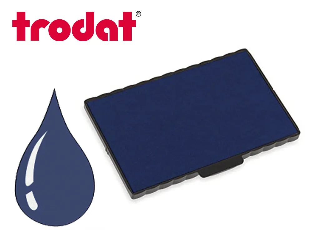 Cassette encrage trodat 6/512 pour tampon metal line 5212/54120 taille empreinte 116x70mm coloris bleu