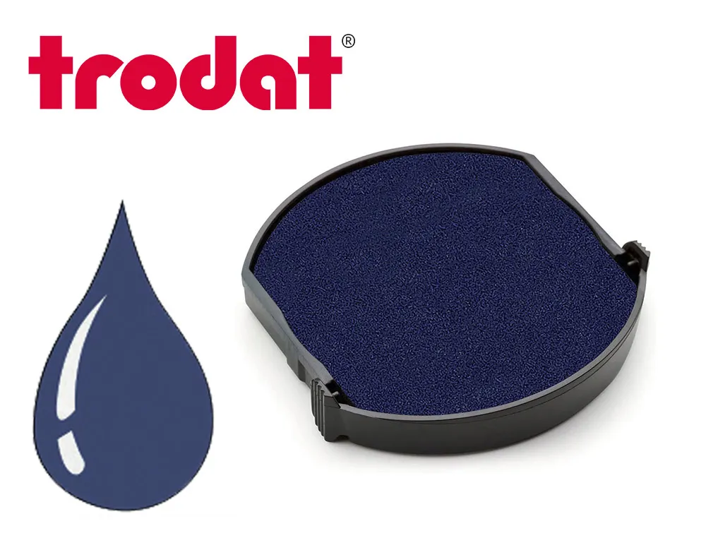 Cassette encrage trodat 6/4630b pour tampon encreur printy 4630 diametre 30mm coloris bleu