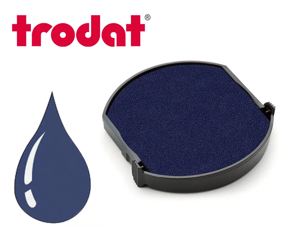 Cassette encrage trodat 6/46025b pour tampon encreur printy 46025/46125 diametre 25mm coloris bleu