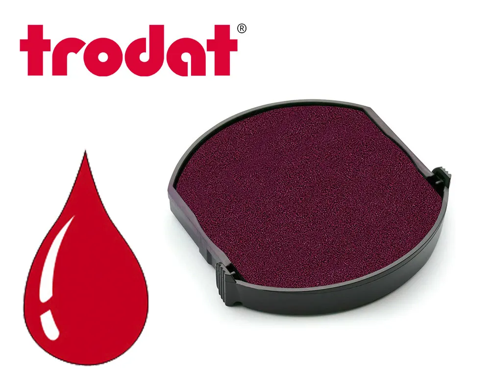 Cassette encrage trodat 6/46025c pour tampon encreur printy 46025 diametre 25mm coloris rouge