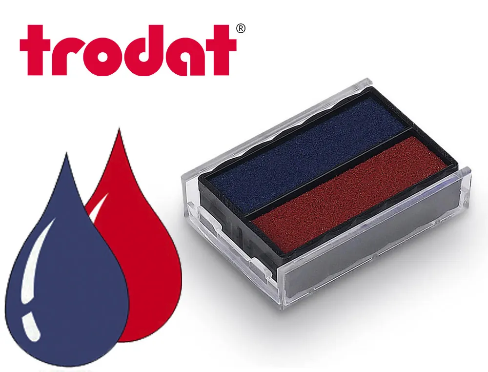 Cassette encrage trodat 6/4850a pour tampon encreur printy 4850/4820l1/4850l2/4850l8 taille empreinte 25x14mm noir
