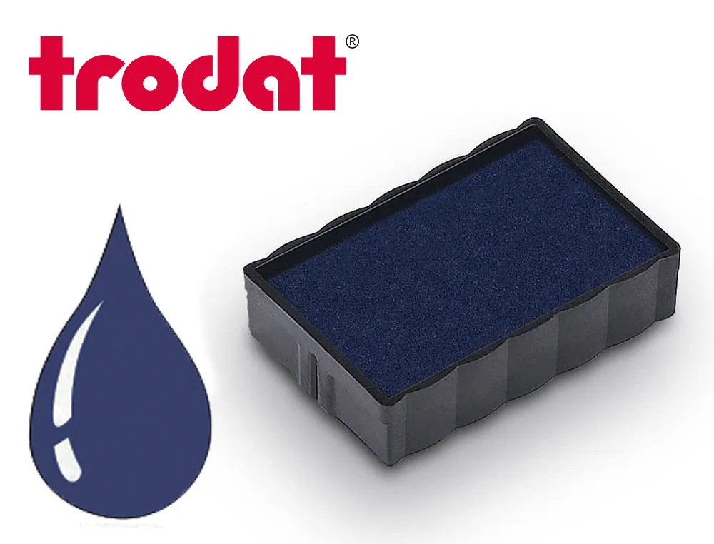 Cassette encrage trodat 6/4850b pour tampon encreur printy 4850 taille empreinte 25x14mm coloris bleu