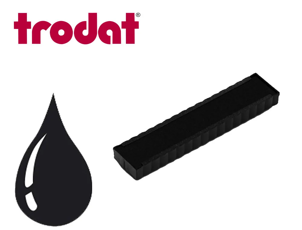 Cassette encrage trodat 6/4916b pour tampon encreur printy 4916 taille empreinte 70x10mm coloris bleu