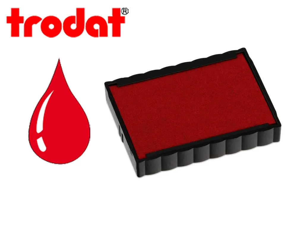 Cassette encrage trodat 6/4750c pour tampon encreur printy 4750/4755/4760 taille empreinte41x24mm coloris rouge