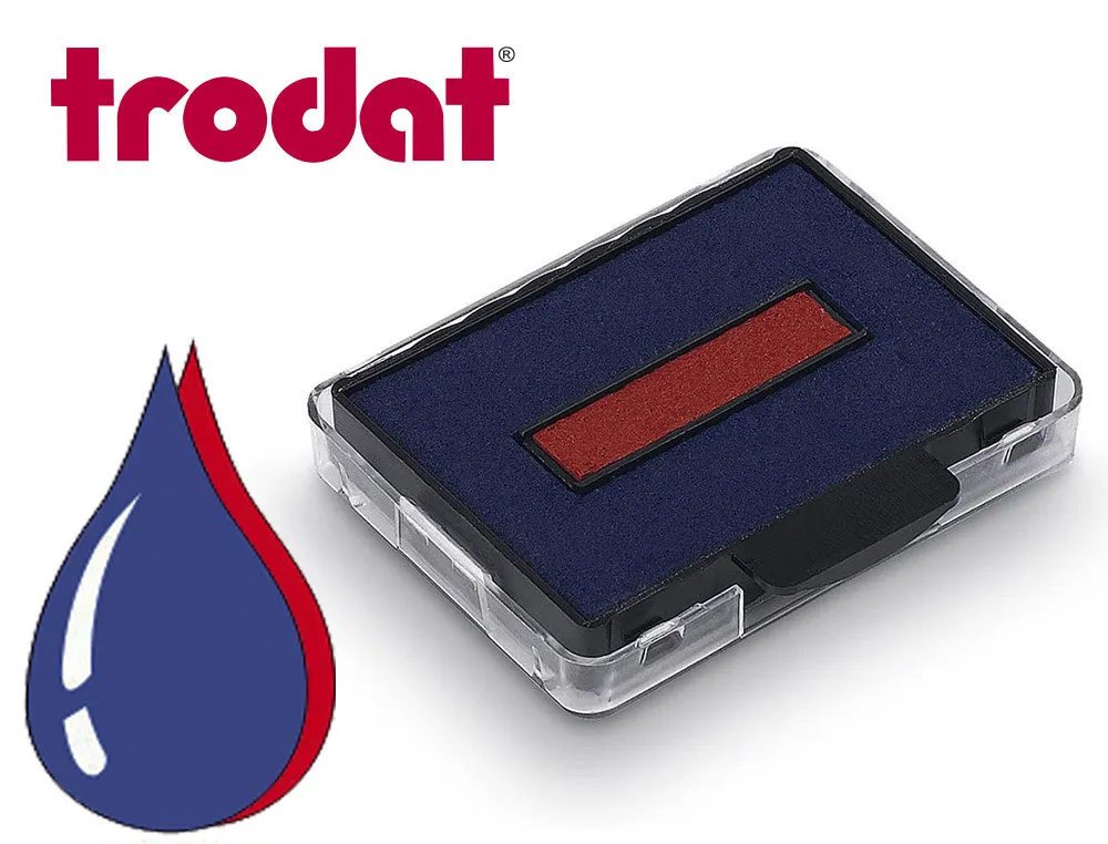 Cassette encrage bicolore trodat 6/50/2 pour tampon encreur 5430/5431/5435/5546 noir/ro uge