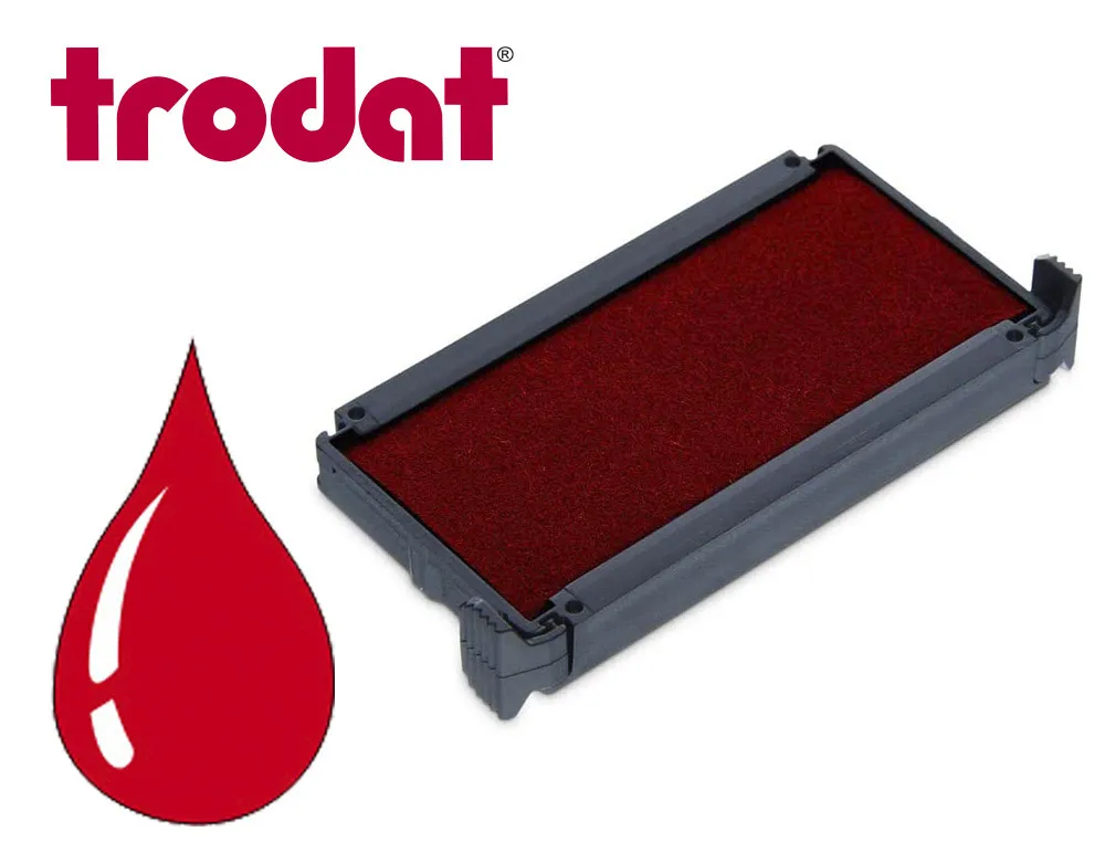 Cassette encrage trodat 6/50c pour tampon 5030/5200/5430/5431/5435/5446 coloris rouge boite 10 unites