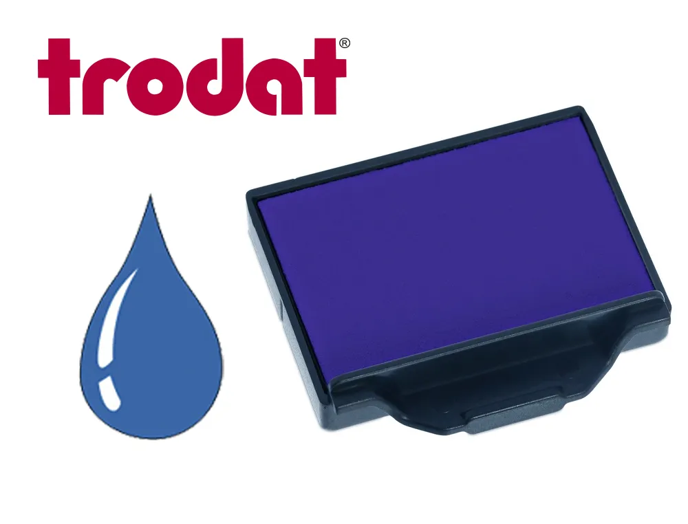 Cassette encrage trodat 6/50b pour tampon metal line 5030/5200/5430/5431/5435/5546 coloris bleu