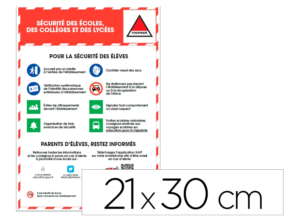 Panneau de signalisation vigipirate pvc signaletique parents d éléves restez informoll’ges et lyc•