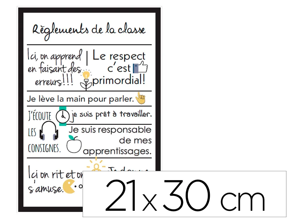 Panneau affichage pvc signaletique biz r’glements de la classe 21x30cm