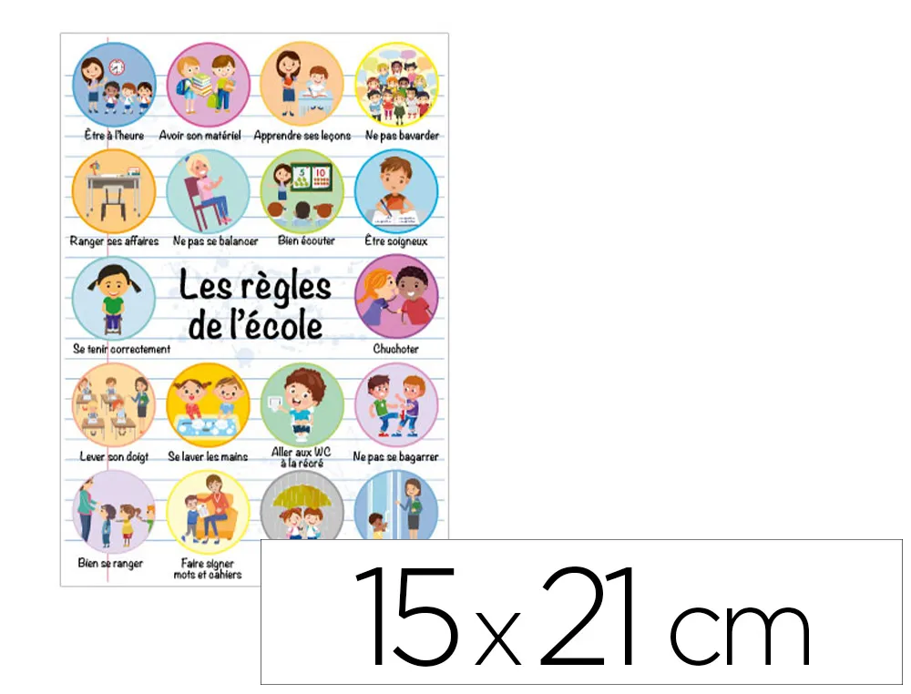 Panneau affichage pvc signaletique biz r’gles de l'•cole 15x21cm