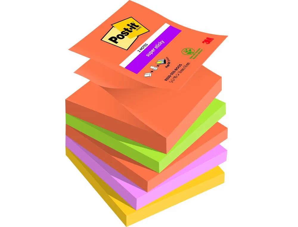 Post-it z-note-76x76 boost p/5note repositionnable - post-it z-notes boost 76x76mm - lot de 5