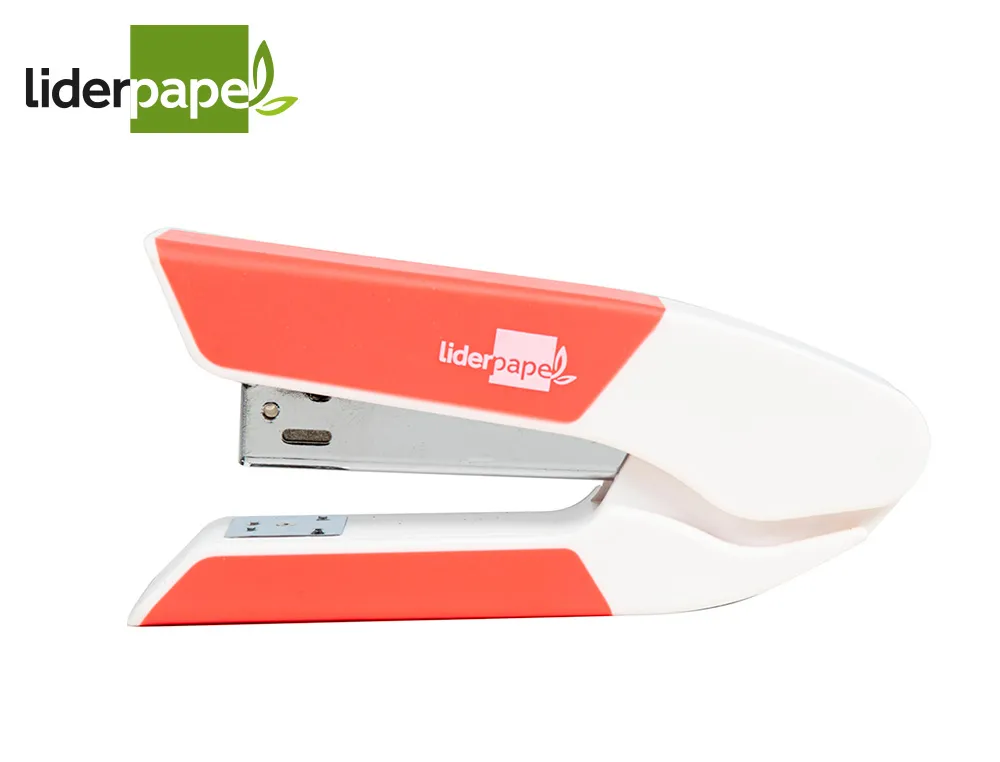 Agrafeuse bureau liderpapel 35x65x130mm 20 feuilles agrafes 26/6 1000 agrafes coloris corail