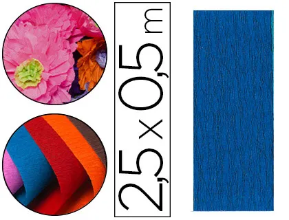 Papier crépon clairefontaine densité crêpage 60% 40g 50cmx2.5m unicolore bleu france pochette 10f