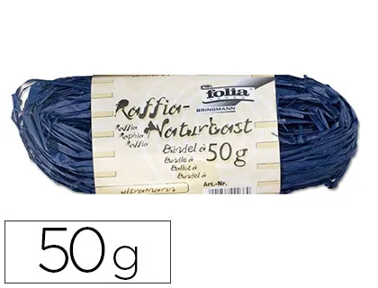 Raphia végétal brin 1m pelote 50g coloris bleu