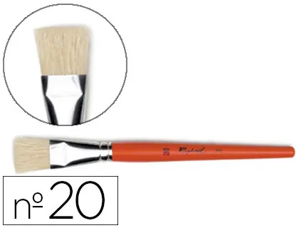 Brosse plate raphaël soie de porc nº20 virole fer blanc nickelé