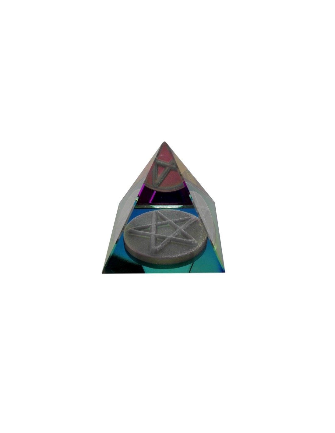 Pyramide en cristal avec symbole pentagramme - Énergie et protection pour votre espace