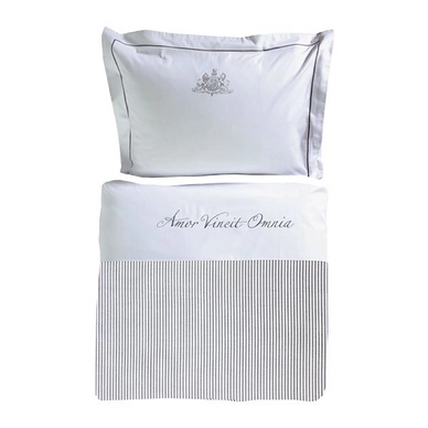 Housse de Couette Aquanova Reina Blanc/ Gris Argent Coton