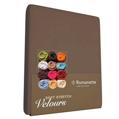 Drap-housse Romanette Taupe (Velours)