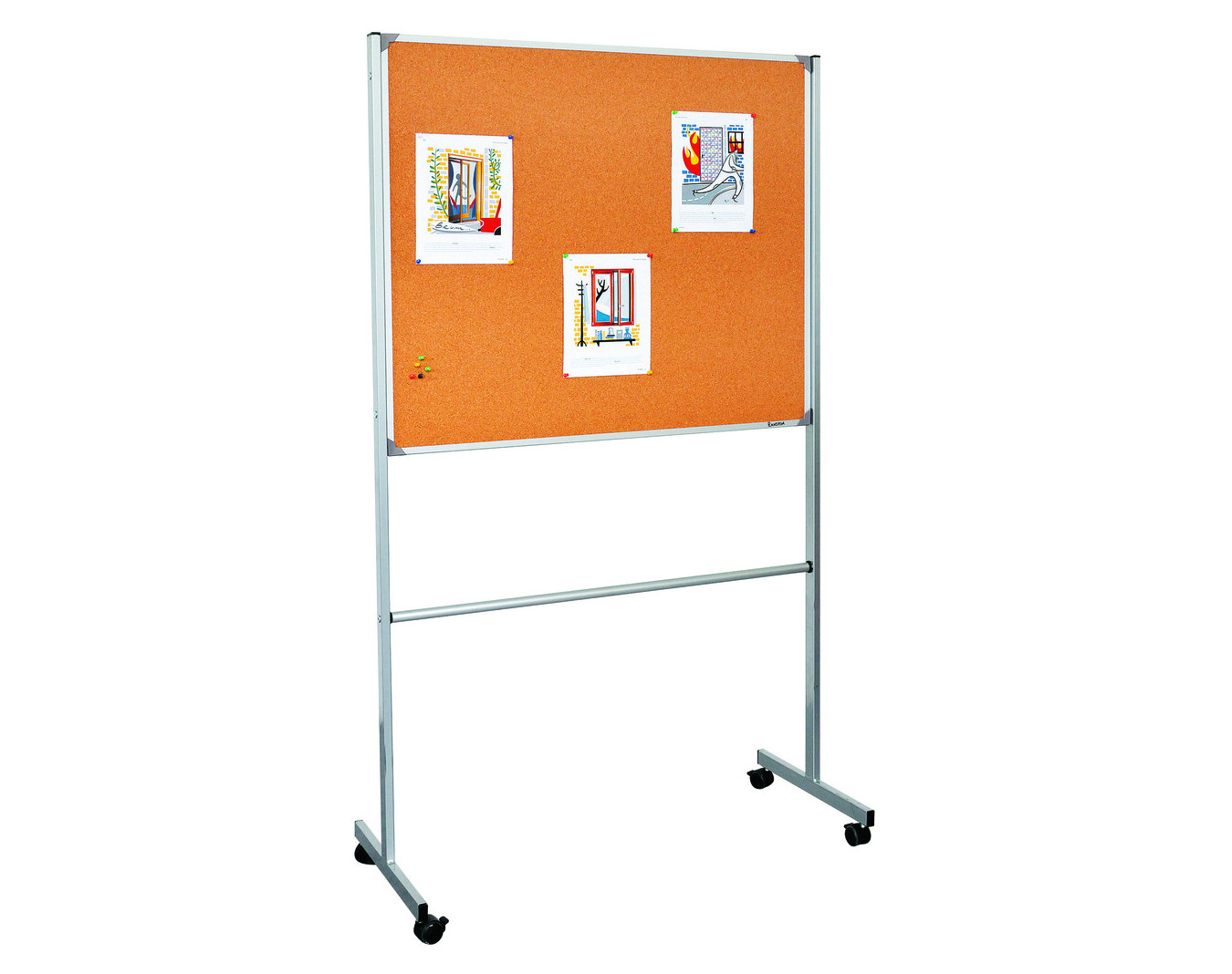 Roulettes pour piètement double tableau liège