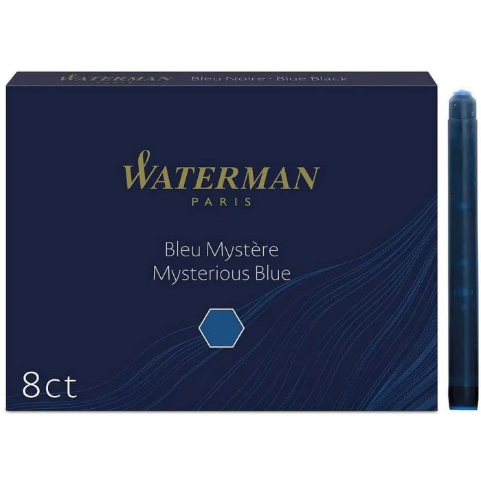WATERMAN Boite de 8 grandes Cartouches d'encre - Bleu mystère