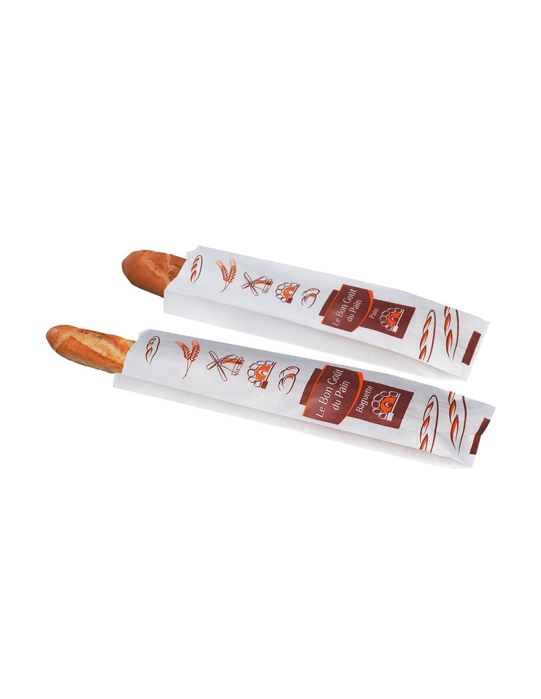 Sac à pain et baguette en kraft blanc sans fenêtre