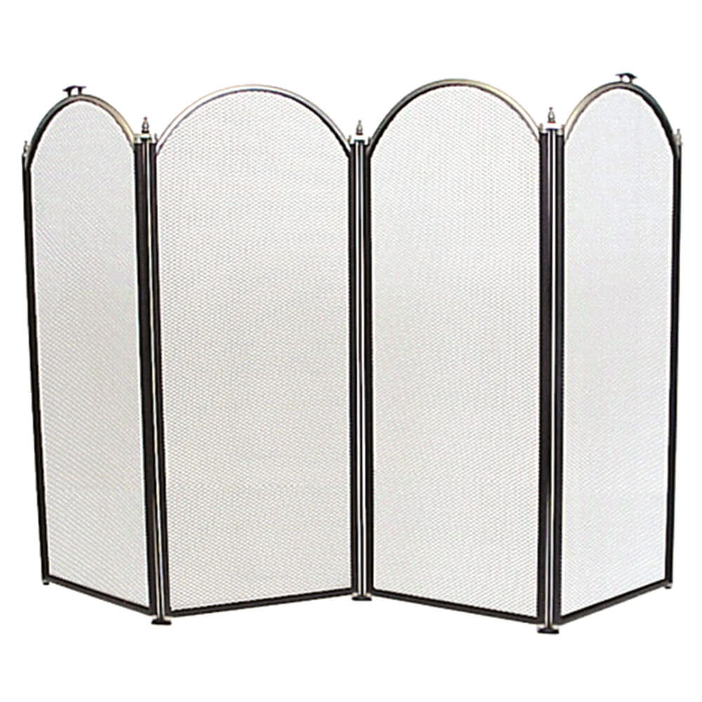 Fireup 4 Fold Black / Stain Fire Screen 33 cm Panneaux (77 cm H)